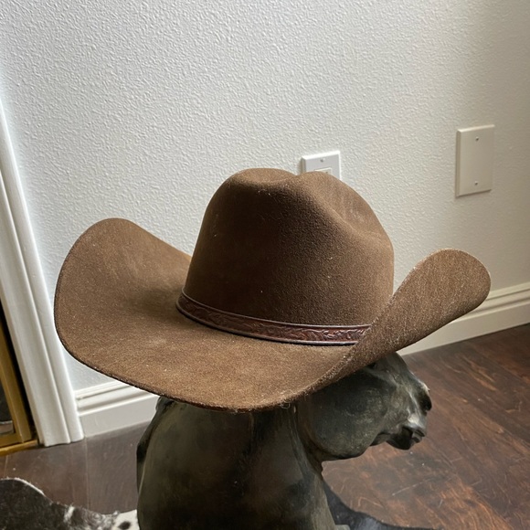 Wild Bill's Western Store Brown Distressed Cowboy Hat - Felt - Size 7 1/8 - Picture 3 of 9